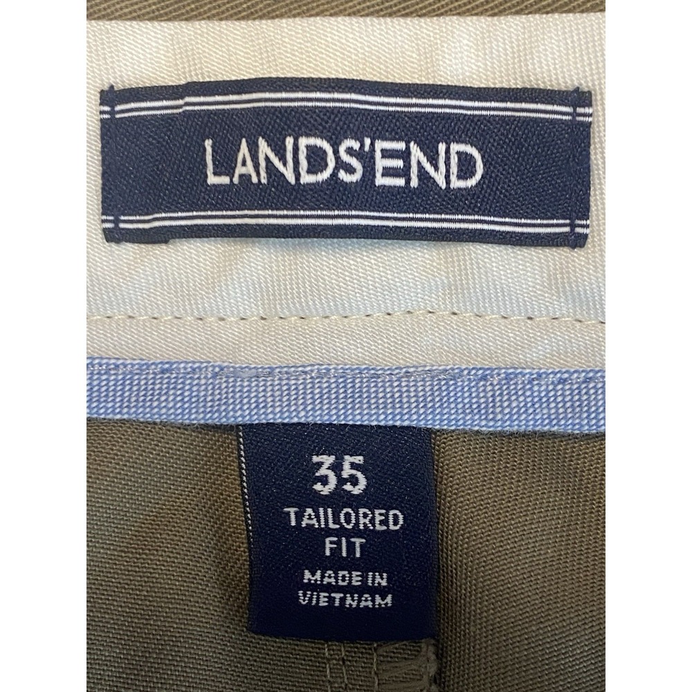 Lands' End Men's Chino Pants Size 35 Waist Tailored Fit Tan Career Wear Business - Picture 8 of 13